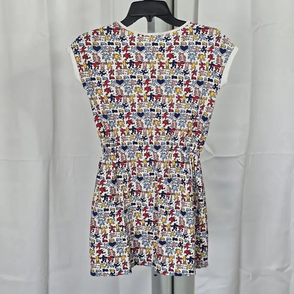 Lacoste X Keith Haring Girls Dress Size 10 Multicolor Casual 90s Artsy Kids - Picture 4 of 6